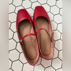 Nordstrom Red Mary Jane Flats
